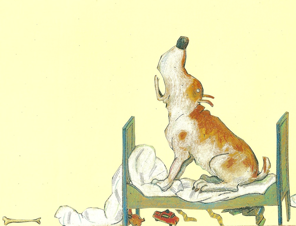 Leonardo perro grande aullando