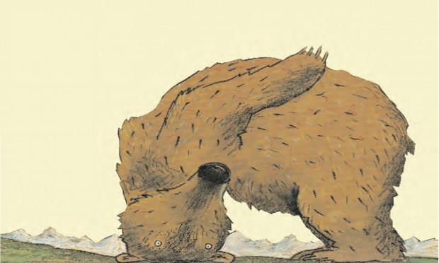 Oso pensando de cabeza Wolf