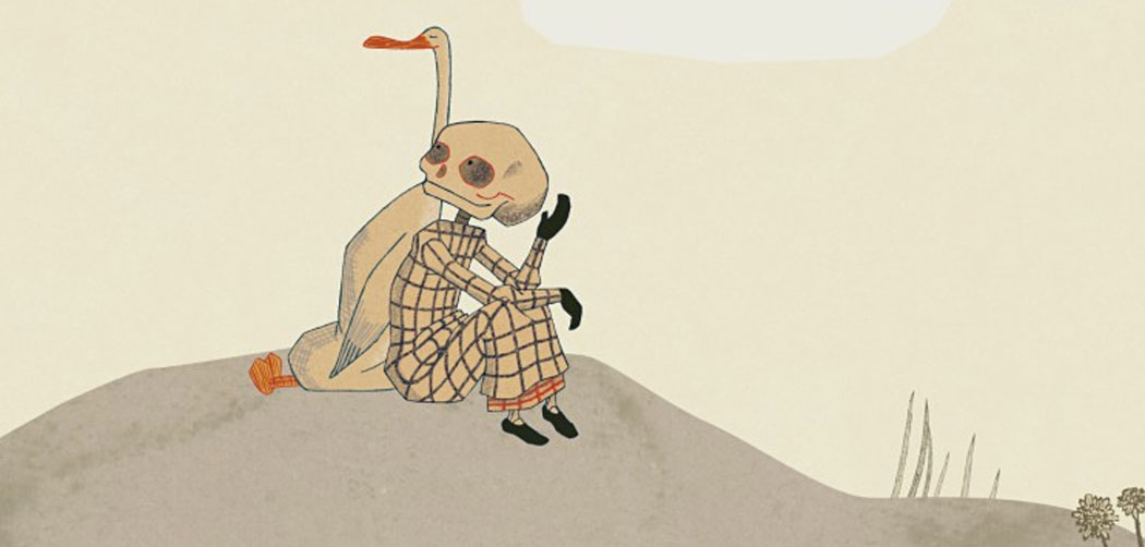 Pato y muerte de espaldas conversan